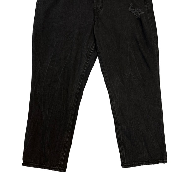 Old Navy | High Rise Slouchy Straight Jeans Black Button Fly Size 16 - Picture 4 of 13